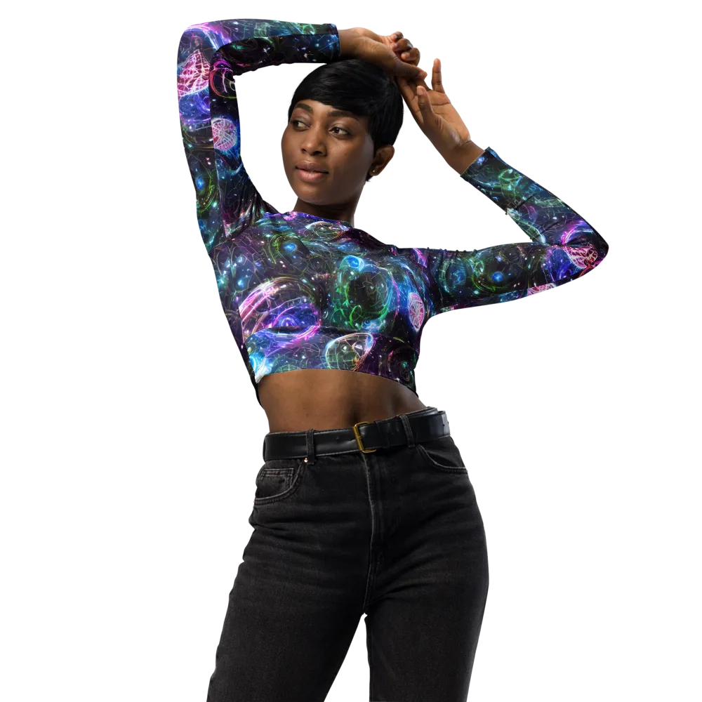 Vortex Spectrum on Long Sleeve Crop Top — Front
