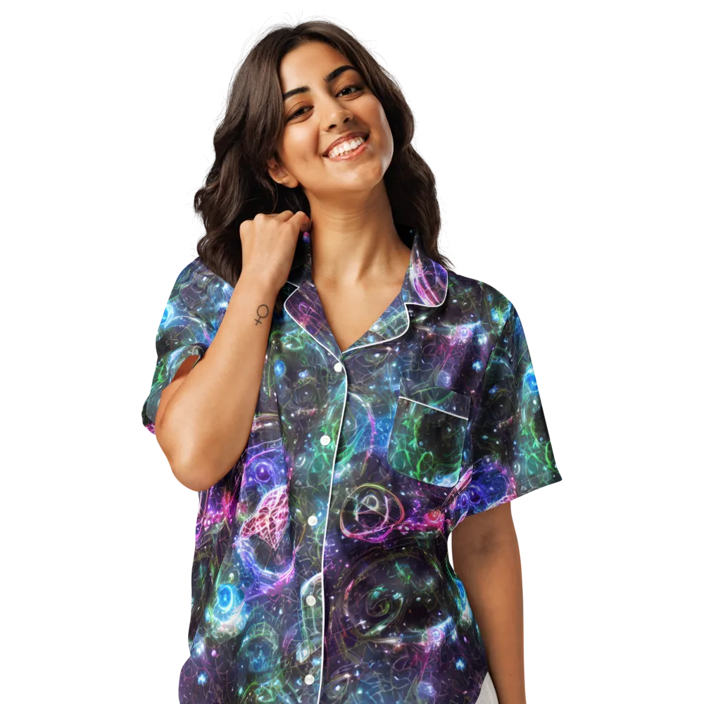Vortex Spectrum on Women's Short Sleeve Pajama Top — Front