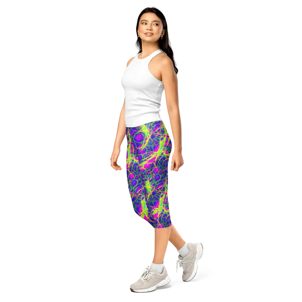 Radiant Wilds on Capri Leggings — Left Front