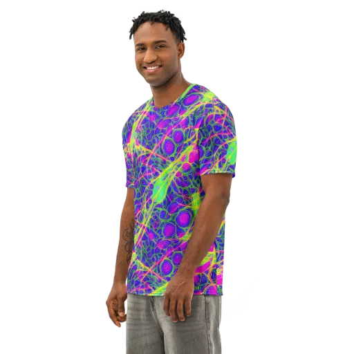 Radiant Wilds on a Men's Cotton Crew Neck T-Shirt