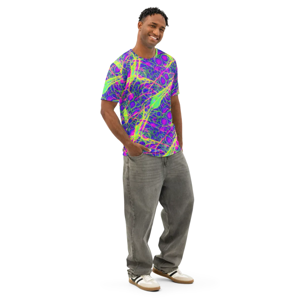Radiant Wilds on Men's Cotton Crew Neck T-Shirt — Right Front