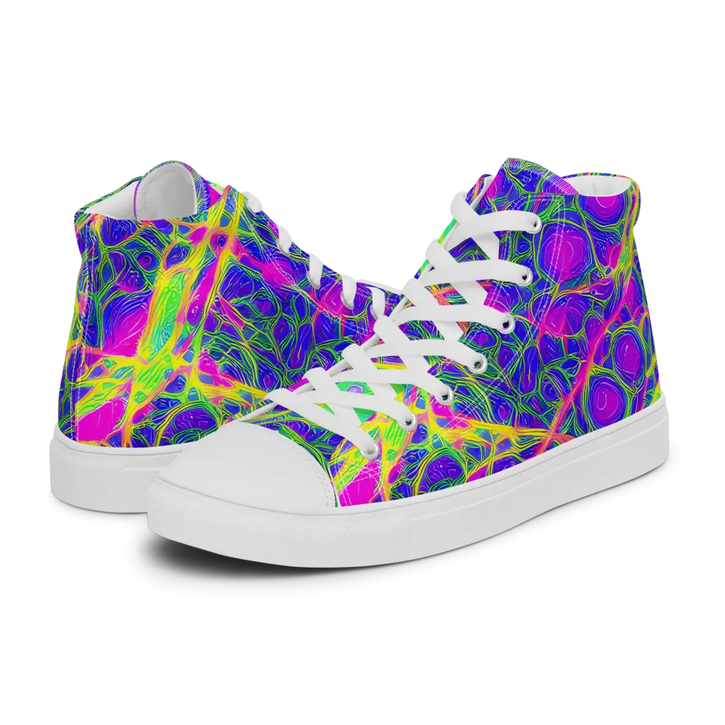 Radiant Wilds on Men's High Top Canvas Shoes — Left