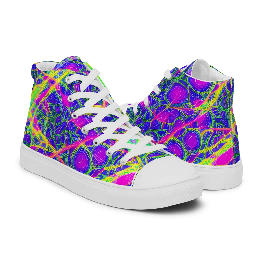 Radiant Wilds on Men's High Top Canvas Shoes — Right