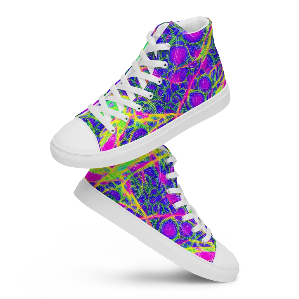 Radiant Wilds on Men's High Top Canvas Shoes — Front