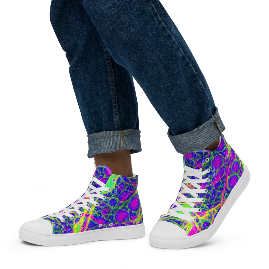 Radiant Wilds on Men's High Top Canvas Shoes — Left