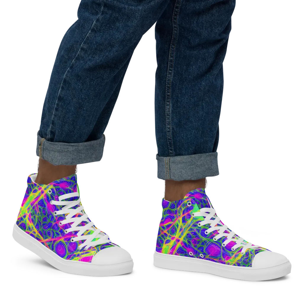 Radiant Wilds on Men's High Top Canvas Shoes — Right