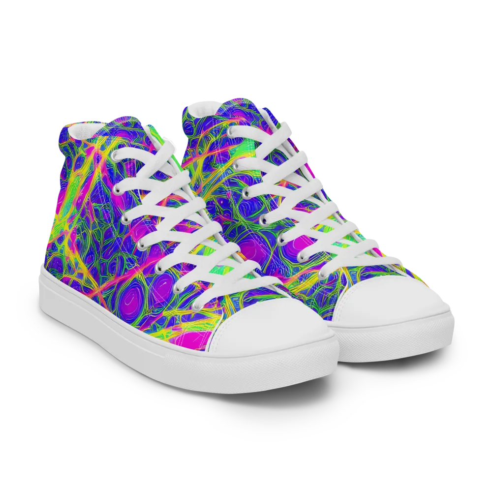 Radiant Wilds on Women's High Top Canvas Shoes — Right Front