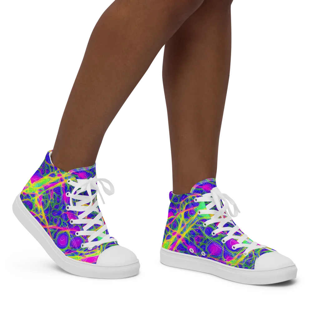 Radiant Wilds on Women's High Top Canvas Shoes — Right