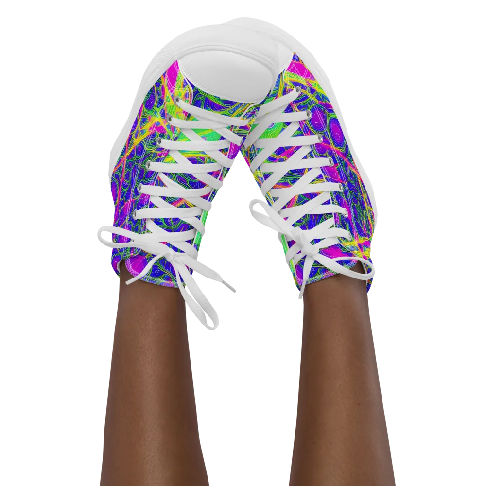 Radiant Wilds on Women's High Top Canvas Shoes — Front