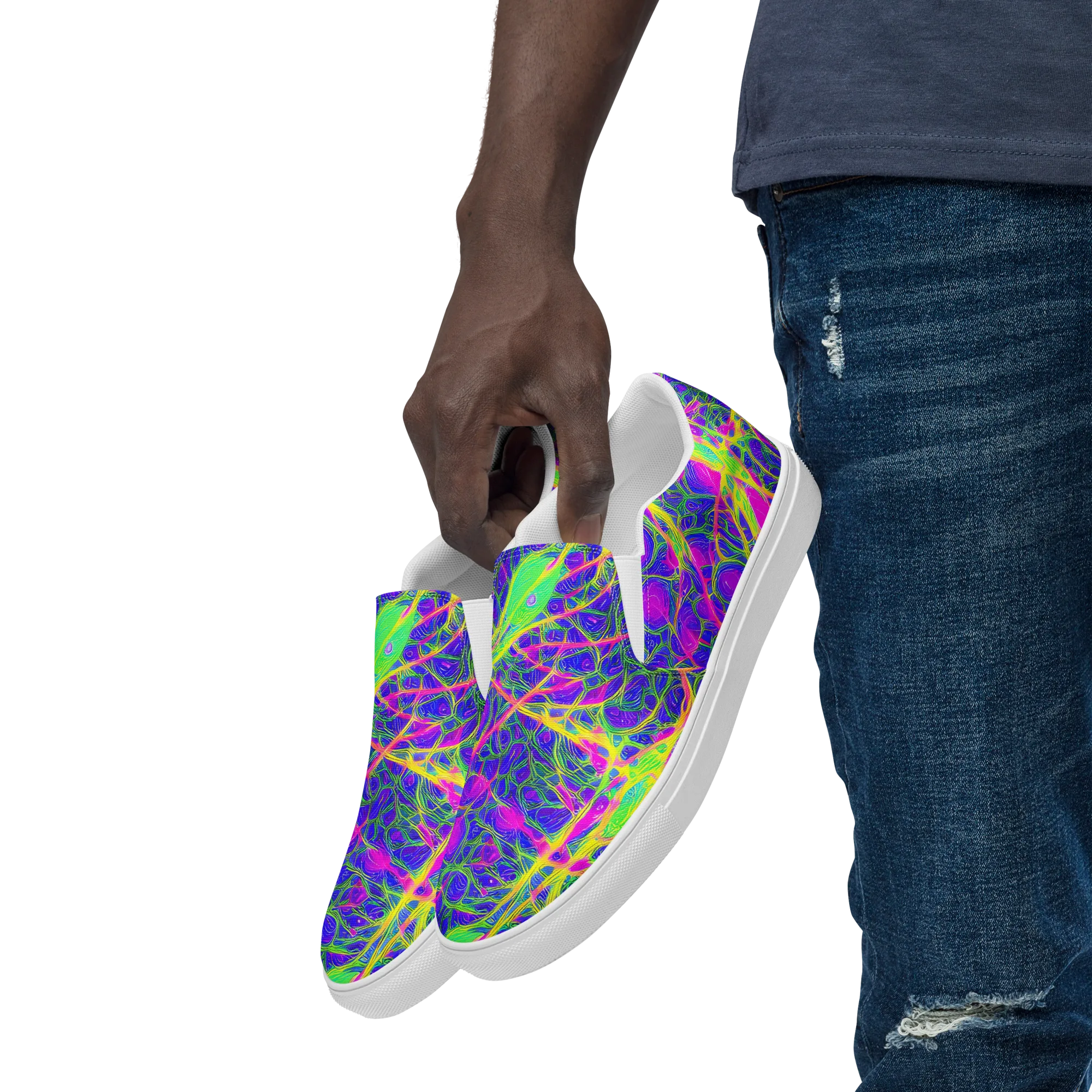 Radiant Wilds on Men's Slip-On Canvas Shoes — Left Front