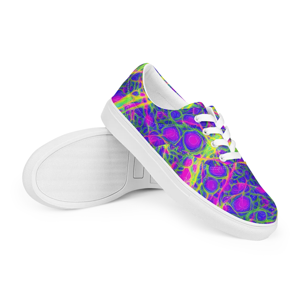 Radiant Wilds on Men's Lace-Up Canvas Shoes — Right Front