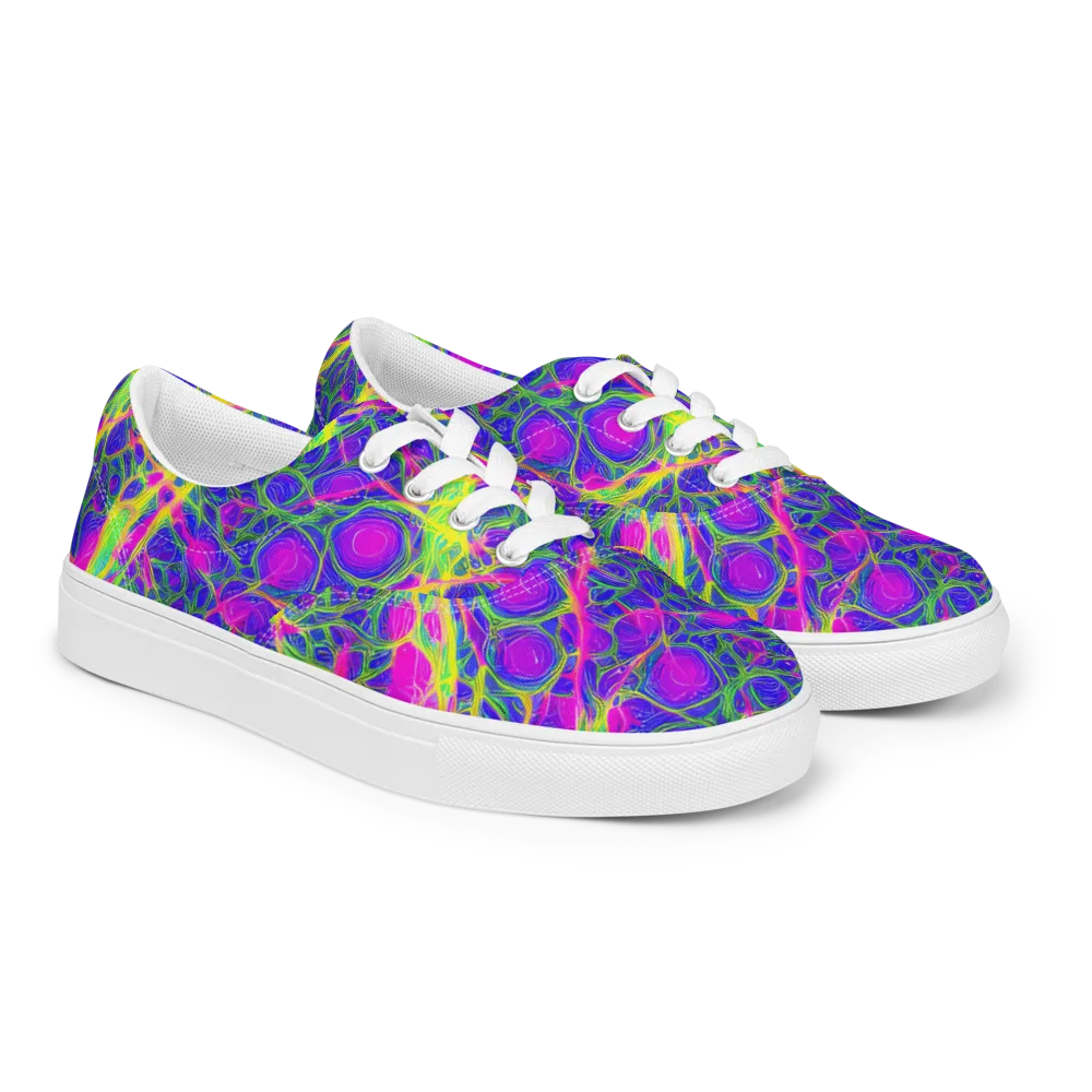 Radiant Wilds on Men's Lace-Up Canvas Shoes — Right Front