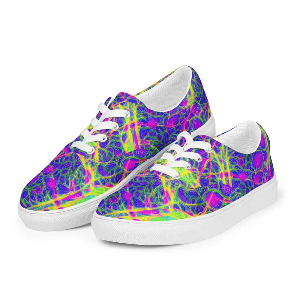 Radiant Wilds on Men's Lace-Up Canvas Shoes — Left Front