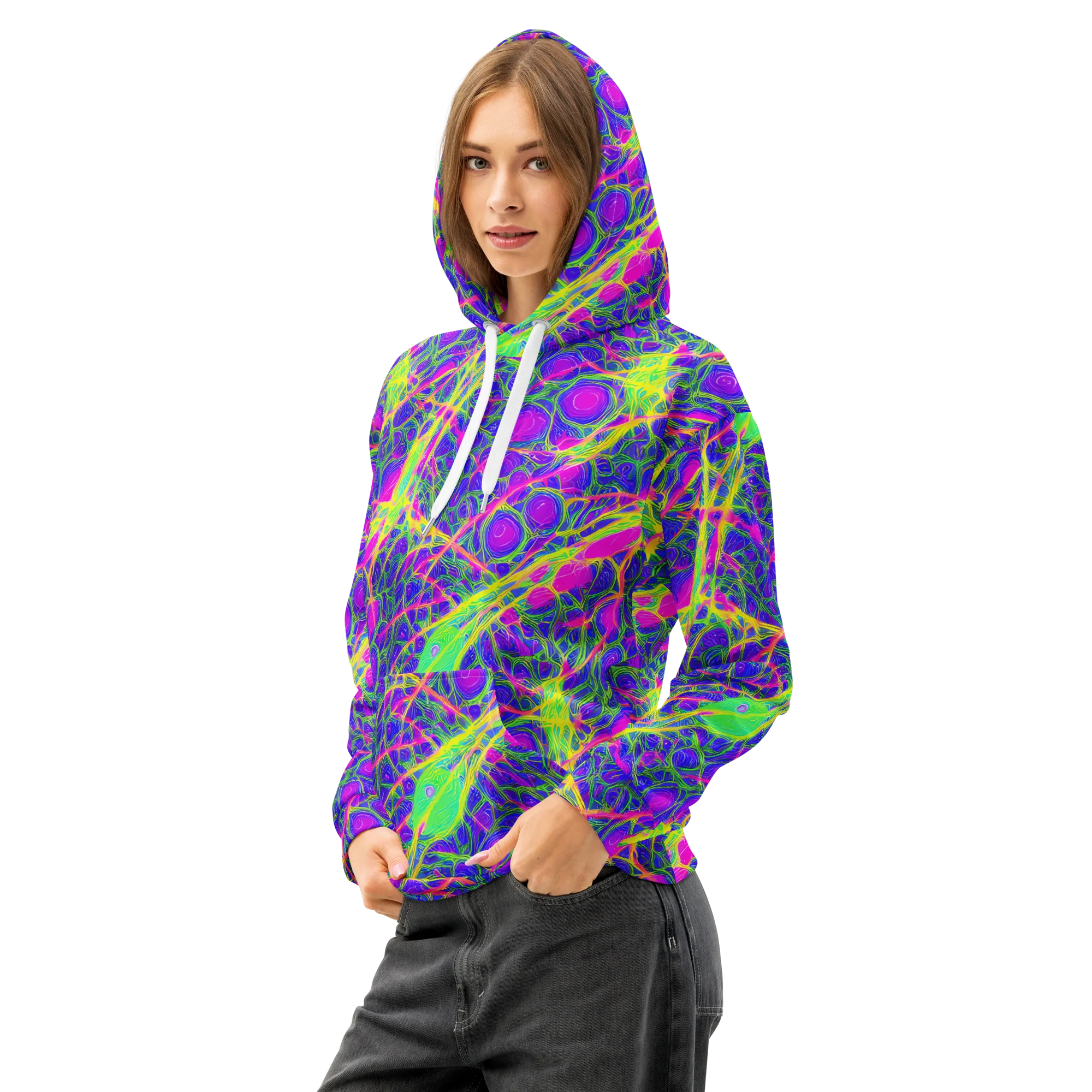 Radiant Wilds on Cotton Hoodie — Left Front