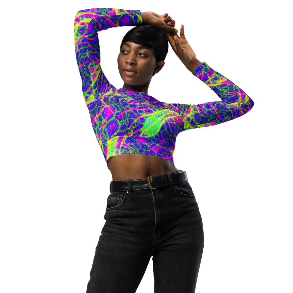 Radiant Wilds on Long Sleeve Crop Top — Front