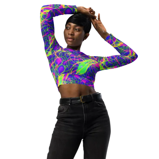 Radiant Wilds on a Long Sleeve Crop Top