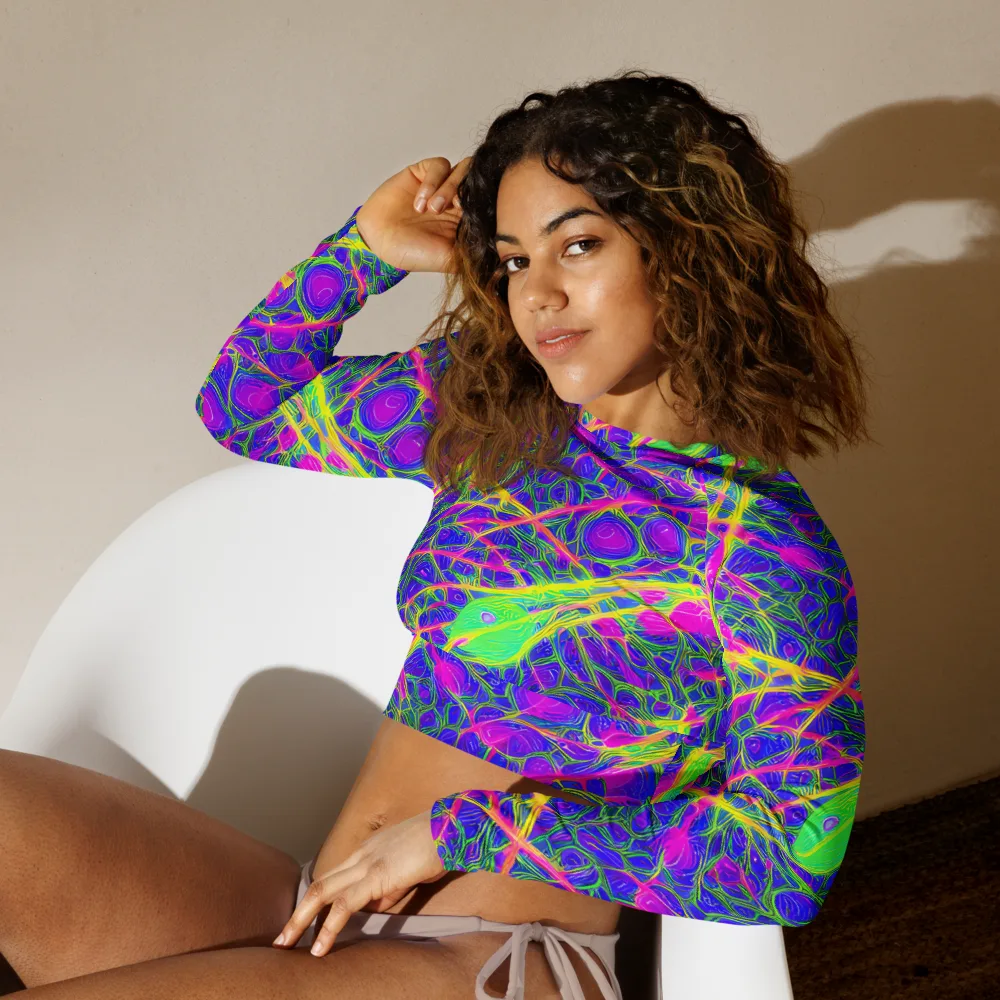 Radiant Wilds on Long Sleeve Crop Top — Left Front