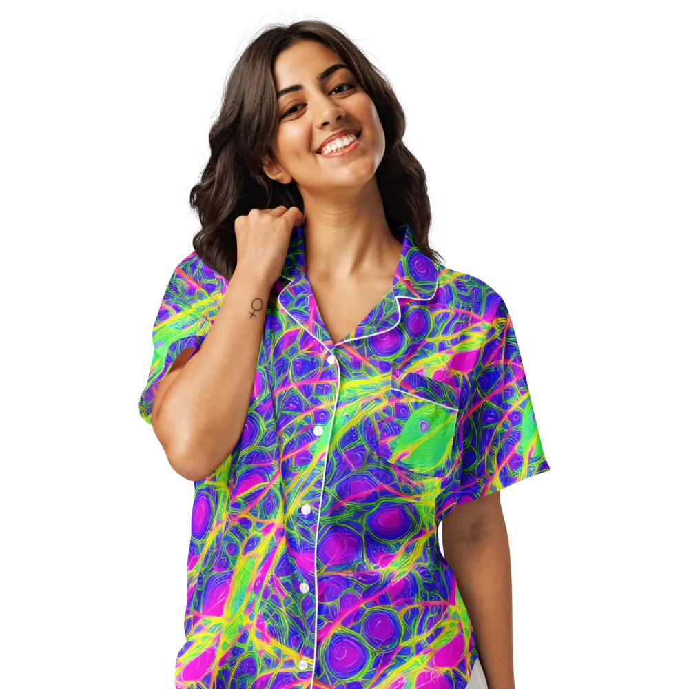 Radiant Wilds on Women's Short Sleeve Pajama Top — Front