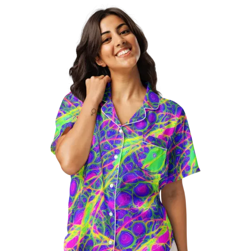 Radiant Wilds on a Women's Short Sleeve Pajama Top