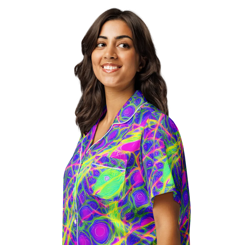Radiant Wilds on Women's Short Sleeve Pajama Top — Left Front