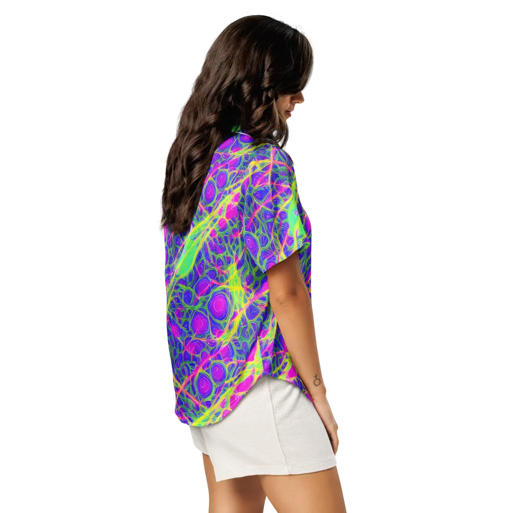 Radiant Wilds on Women's Short Sleeve Pajama Top — Right Back