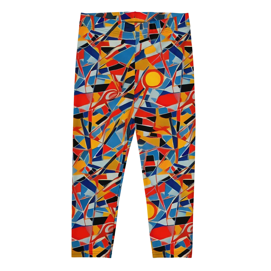 Abstract Mingle on Capri Leggings — Front