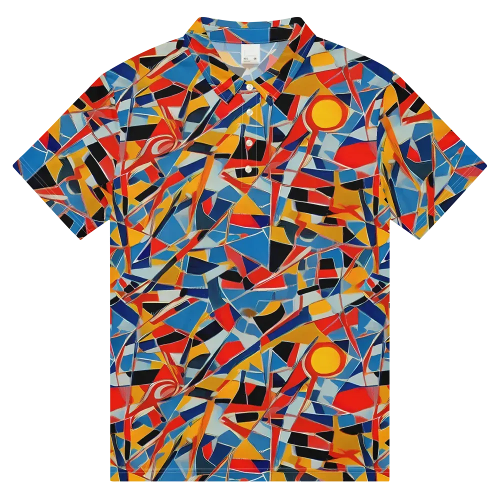 Abstract Mingle on Men's Slim Fit Polo Shirt — Front