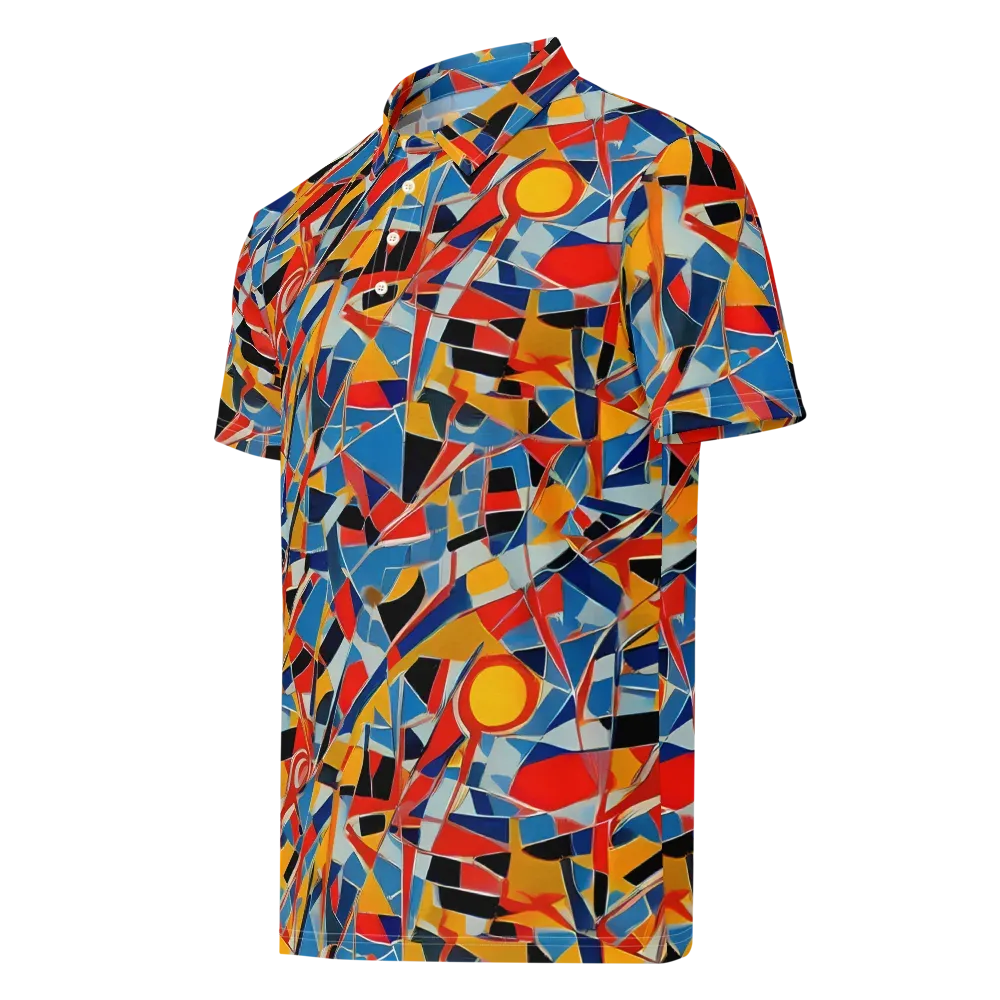 Abstract Mingle on Men's Slim Fit Polo Shirt — Left Front
