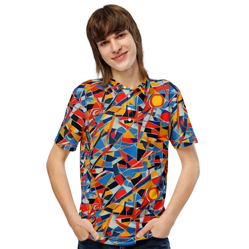 Abstract Mingle on Men's Slim Fit Polo Shirt — Front