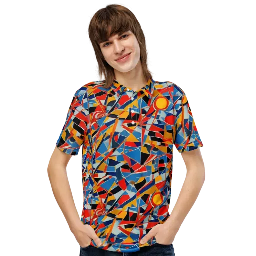 Abstract Mingle on a Men's Slim Fit Polo Shirt