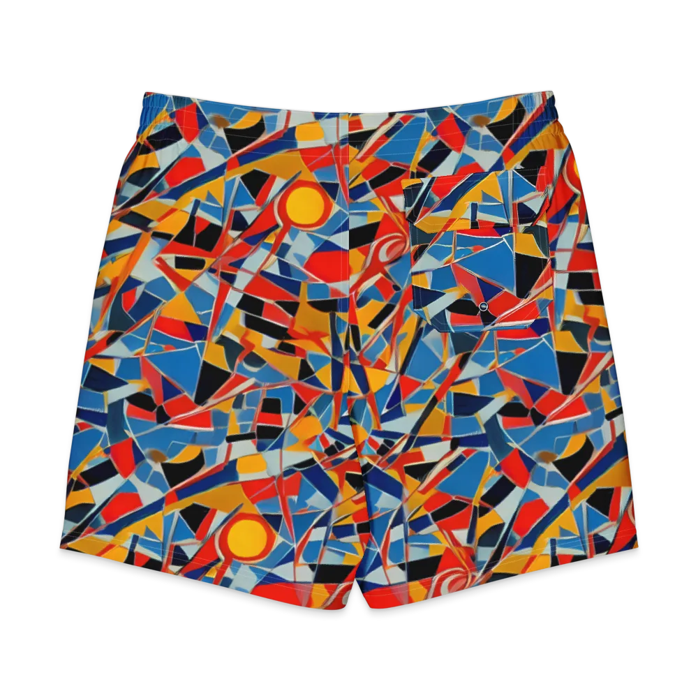 Abstract Mingle on Men's Board Shorts — Back