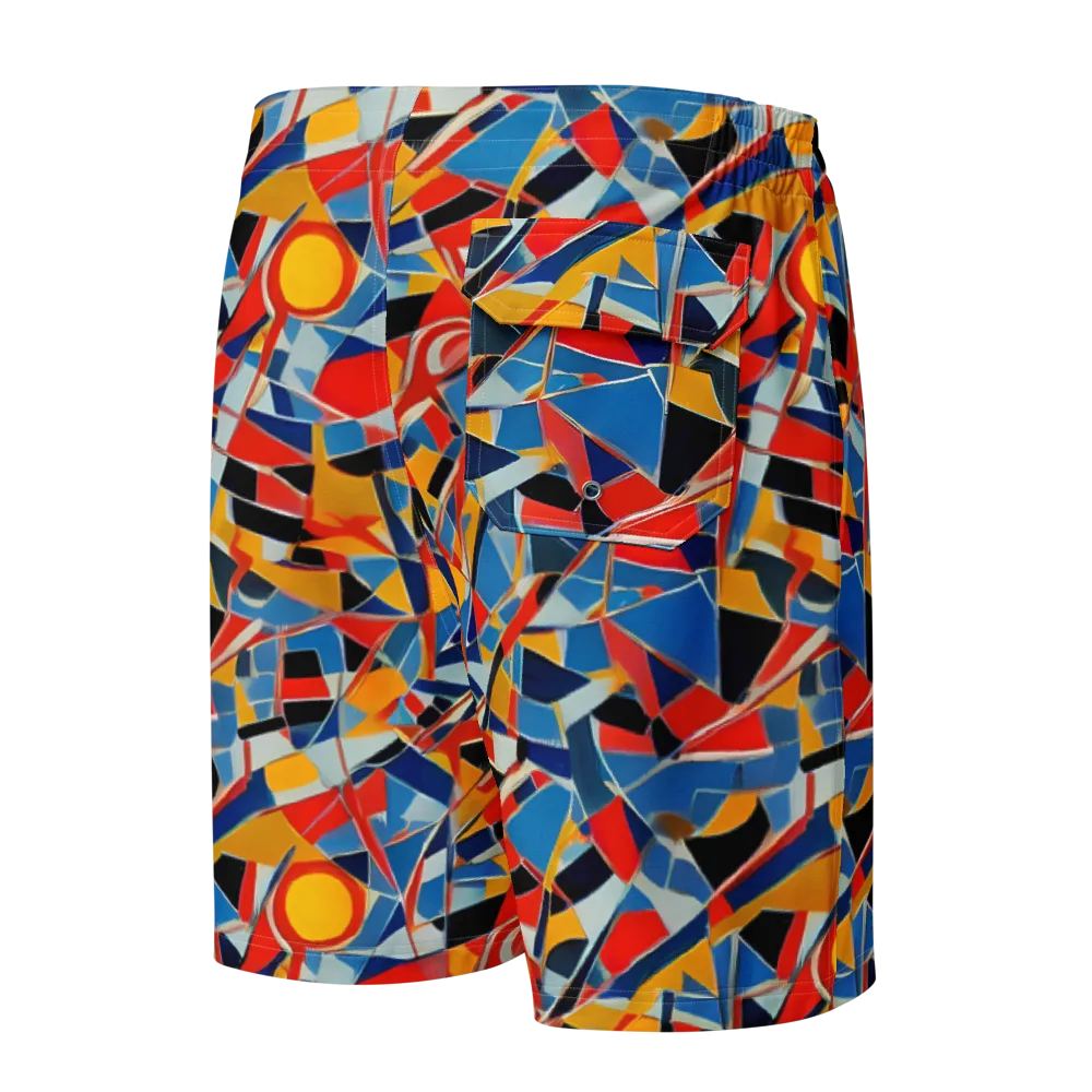 Abstract Mingle on Men's Board Shorts — Back