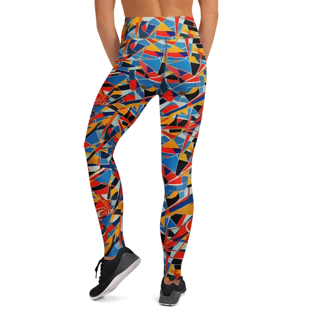 Abstract Mingle on Yoga Leggings — Back