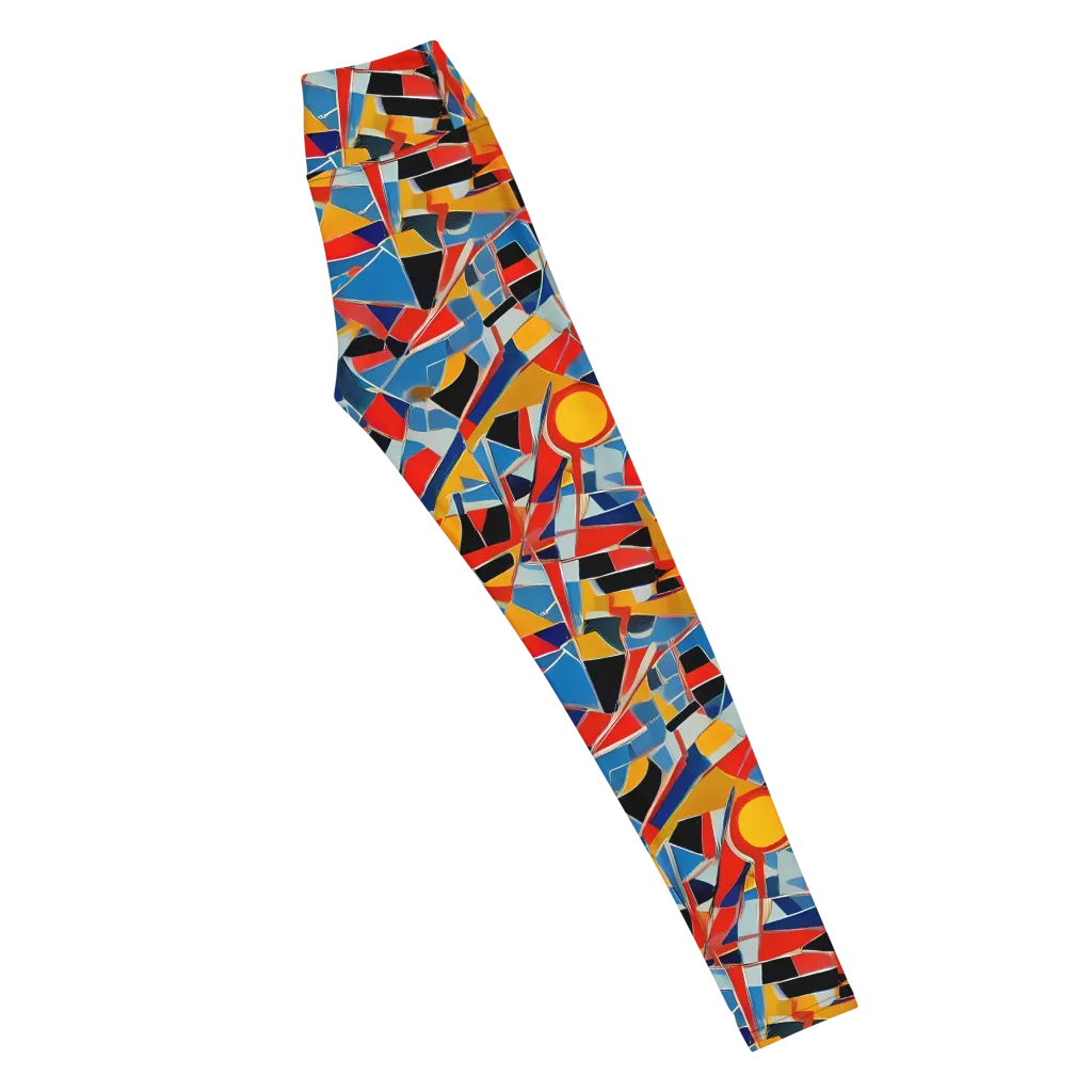 Abstract Mingle on Yoga Leggings — Right