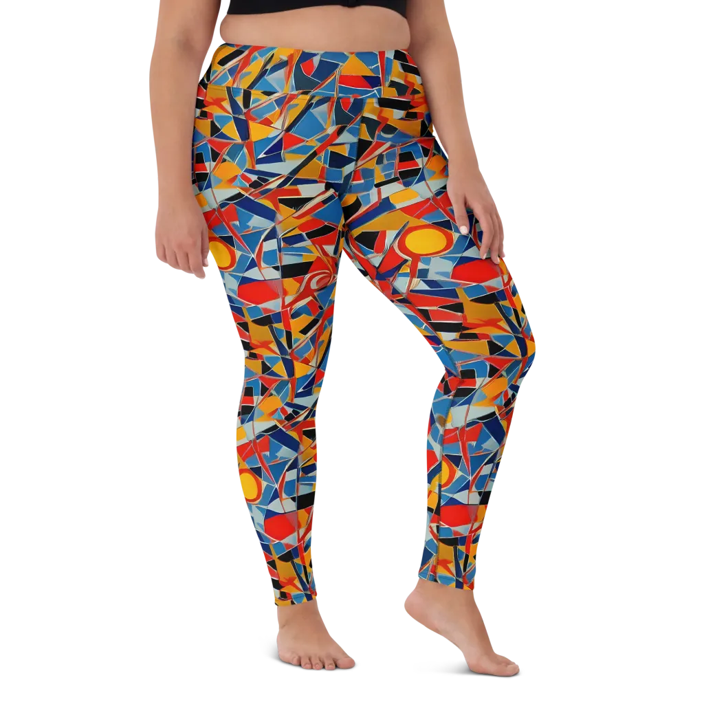 Abstract Mingle on Yoga Leggings — Front