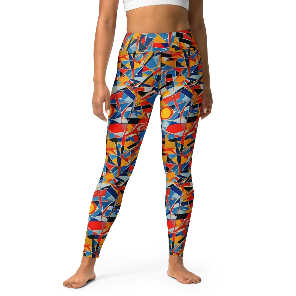Abstract Mingle on Yoga Leggings — Front