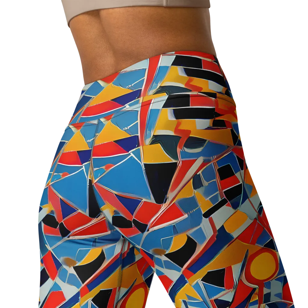Abstract Mingle on Yoga Leggings — Back