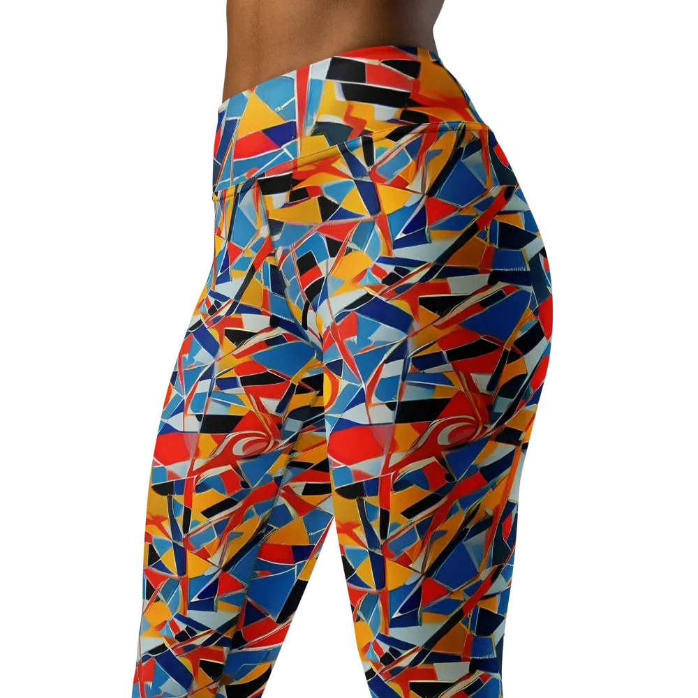 Abstract Mingle on Yoga Leggings — Left Front