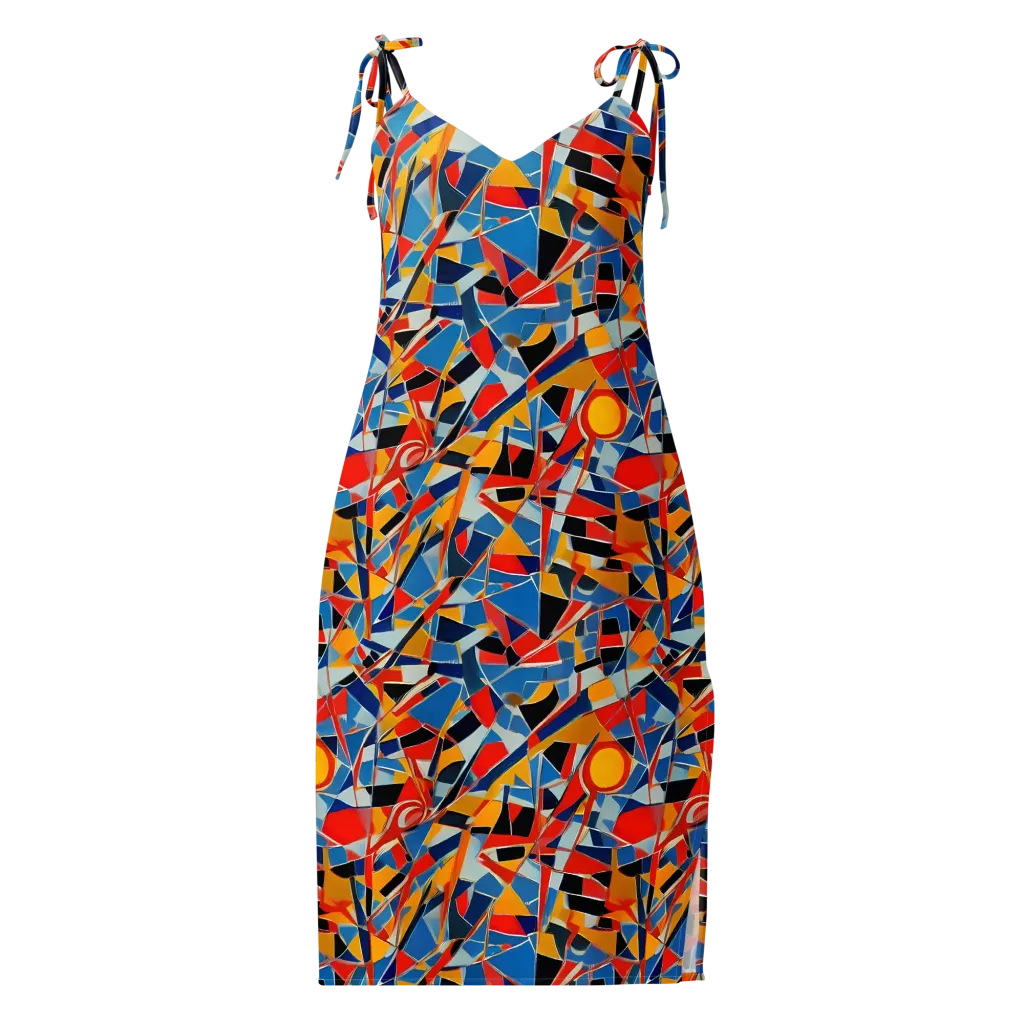 Abstract Mingle on Slip Dress — Front