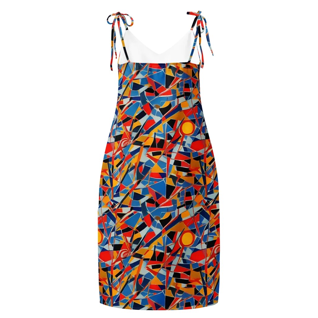 Abstract Mingle on Slip Dress — Back