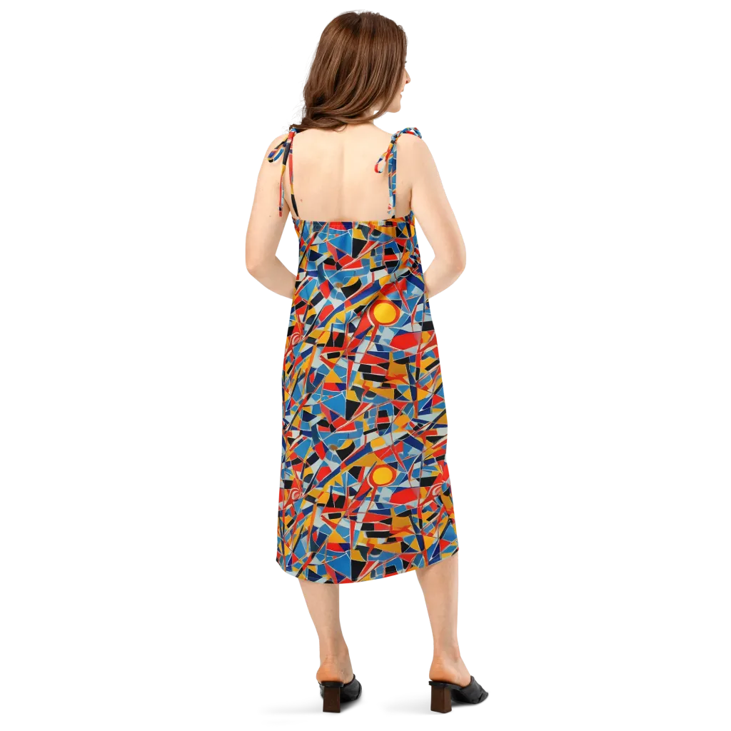 Abstract Mingle on Slip Dress — Back