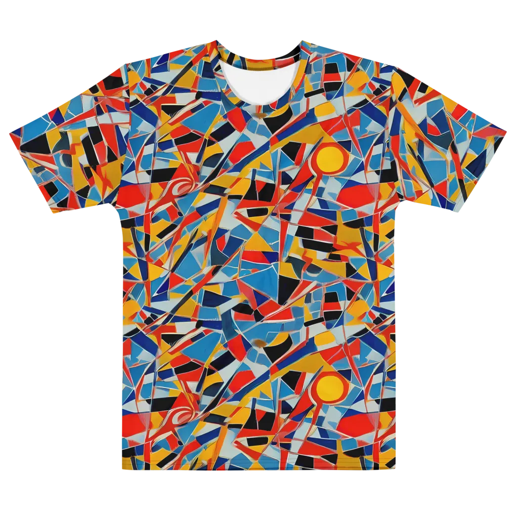 Abstract Mingle on Men's Cotton Crew Neck T-Shirt — Front