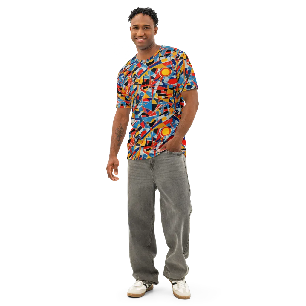 Abstract Mingle on Men's Cotton Crew Neck T-Shirt — Front