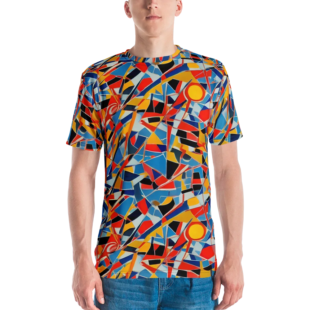 Abstract Mingle on Men's Crew Neck T-Shirt — Front