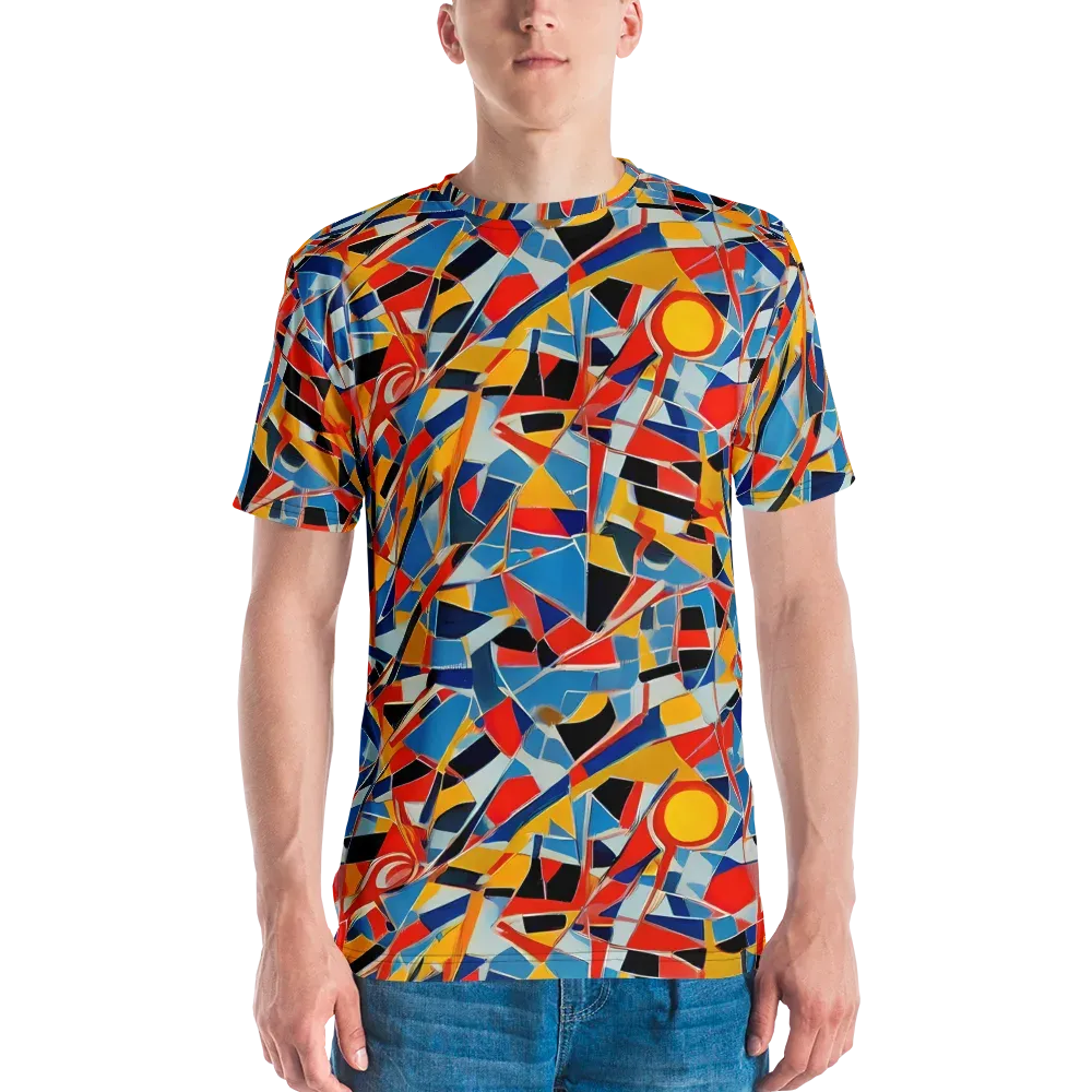 Abstract Mingle on Men's Crew Neck T-Shirt — Front