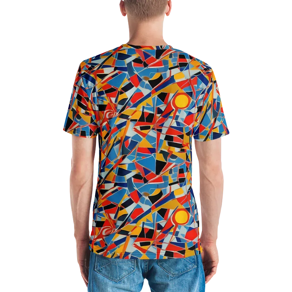 Abstract Mingle on Men's Crew Neck T-Shirt — Back