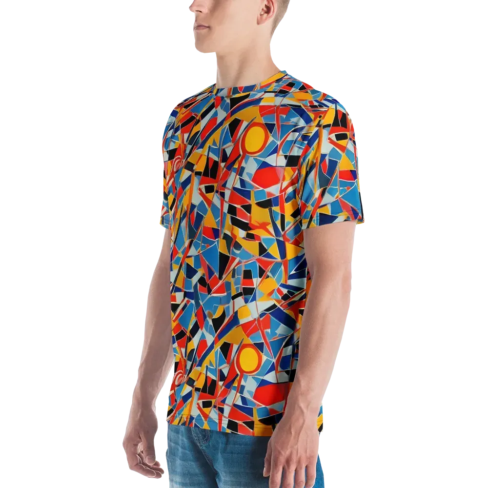 Abstract Mingle on Men's Crew Neck T-Shirt — Left