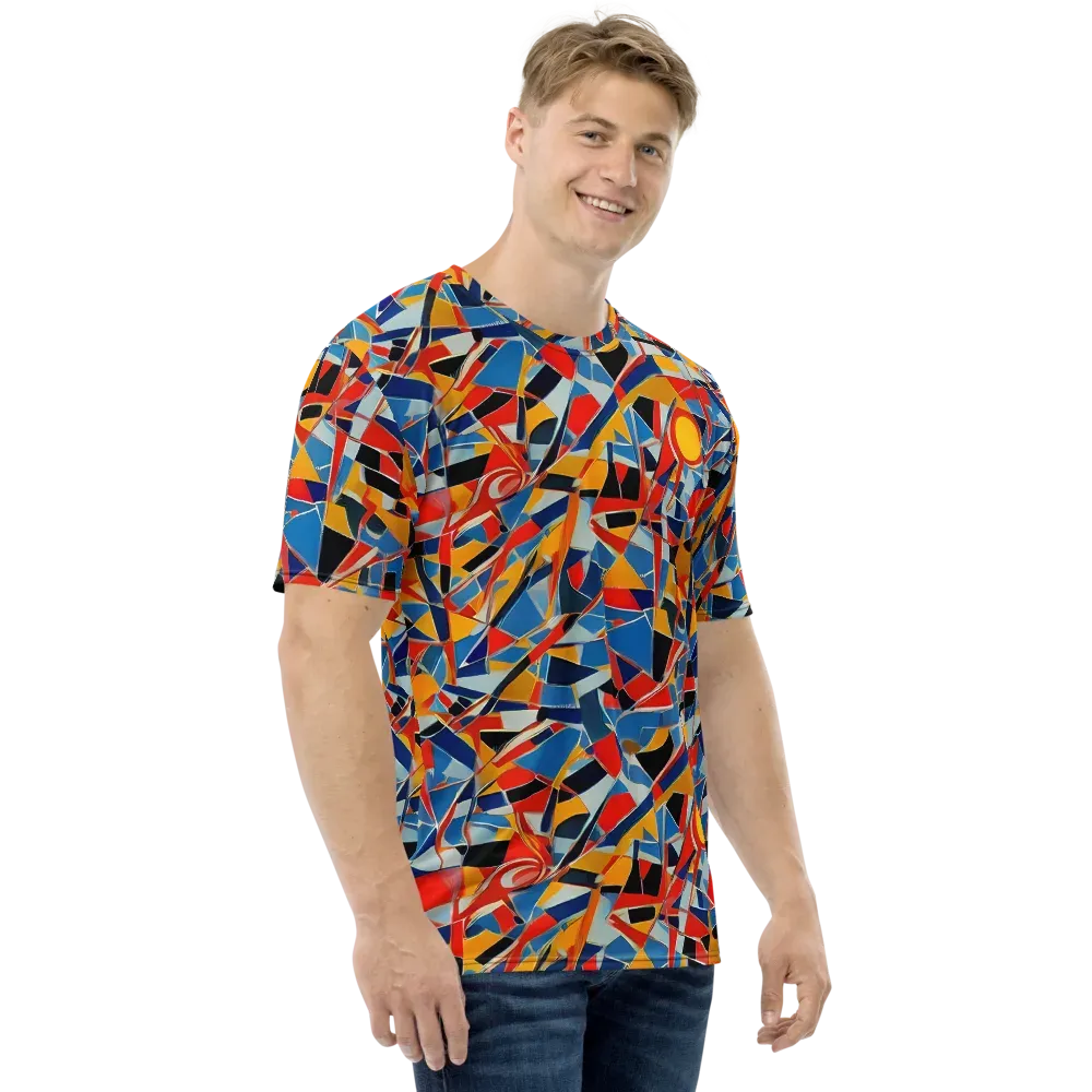 Abstract Mingle on Men's Crew Neck T-Shirt — Right