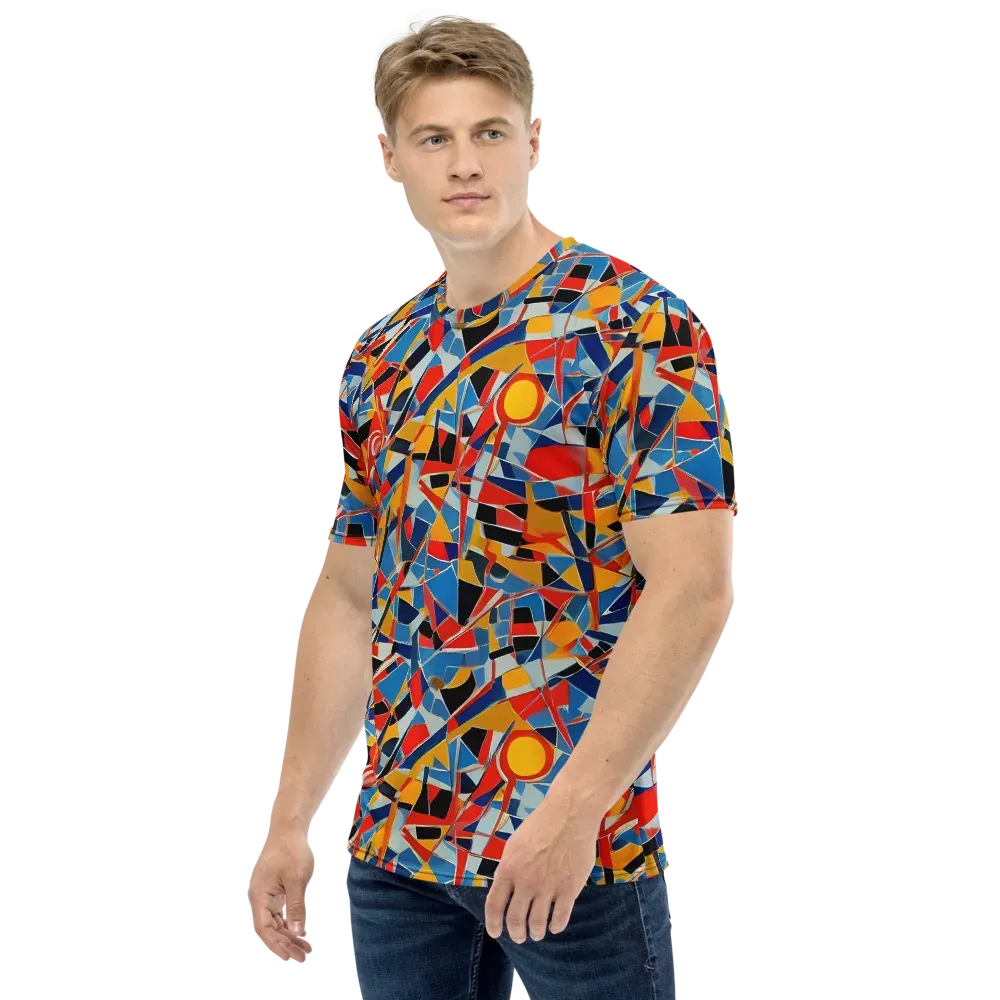 Abstract Mingle on Men's Crew Neck T-Shirt — Left