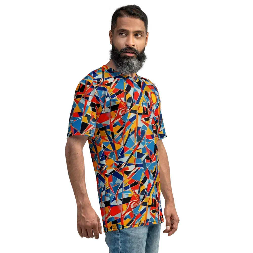 Abstract Mingle on Men's Crew Neck T-Shirt — Right